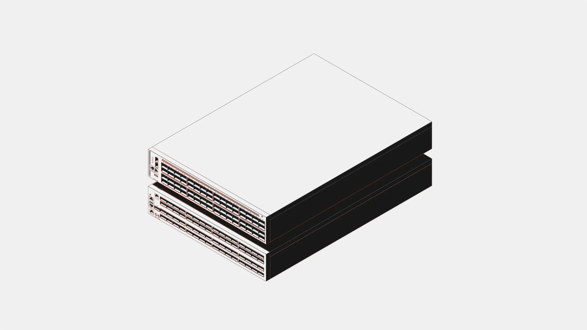 Isometric illustration of a single rack-mounted server